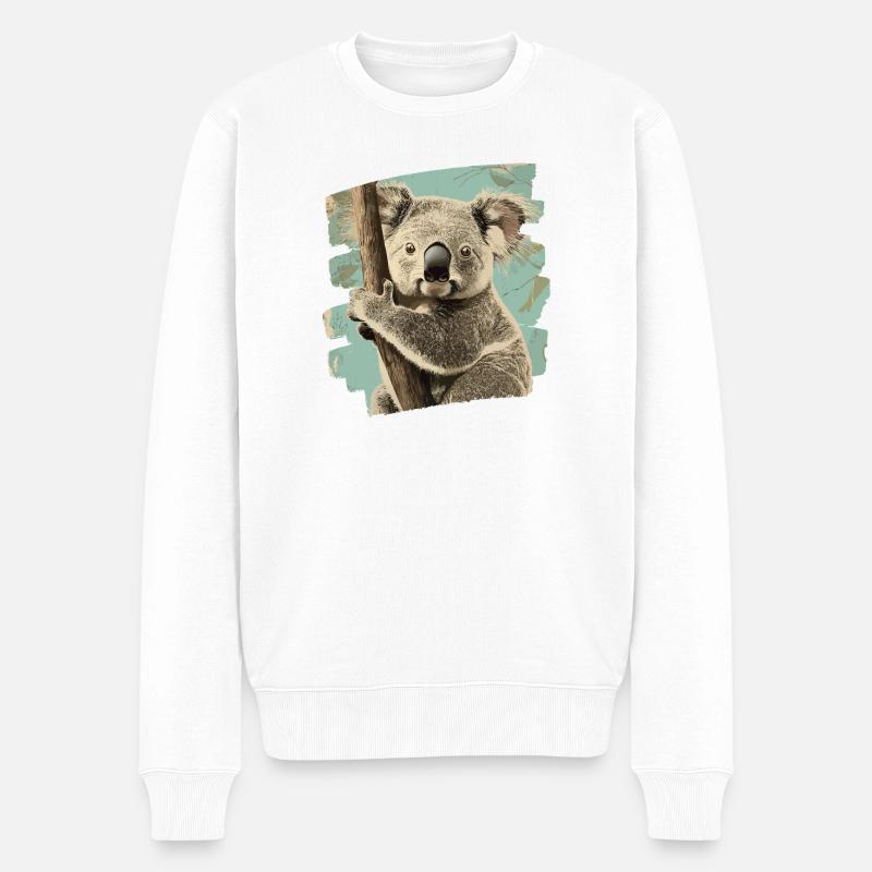 Ours Koala - Pull Premium bio Homme - blanc