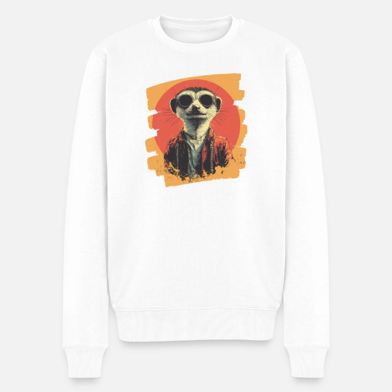 Erdmännchen Retro - Männer Premium Bio Pullover - Weiß
