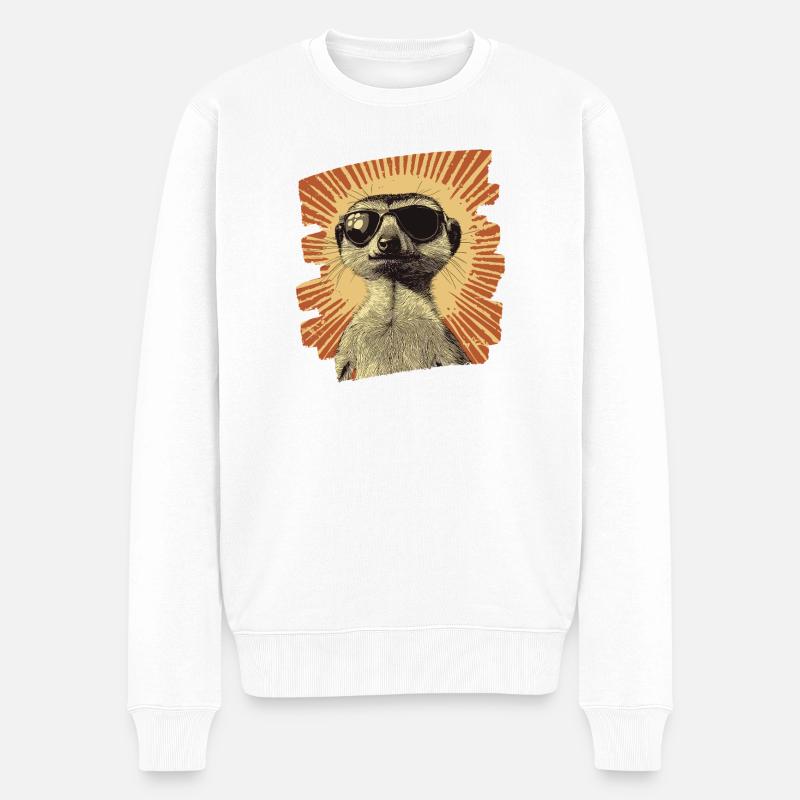 Erdmännchen Retro - Männer Premium Bio Pullover - Weiß