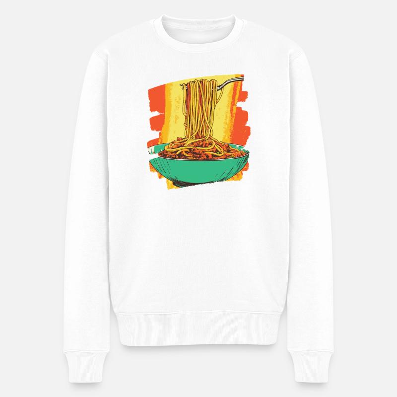 Spaghetti Bolognese - Männer Premium Bio Pullover - Weiß