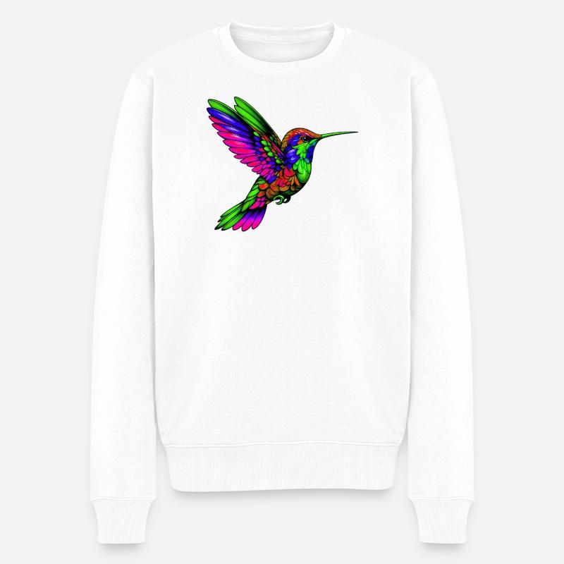Kolibri - Männer Premium Bio Pullover - Weiß