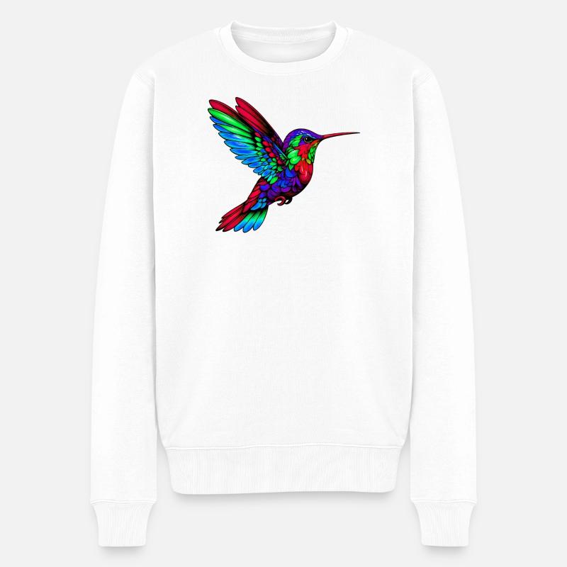 Kolibri - Männer Premium Bio Pullover - Weiß