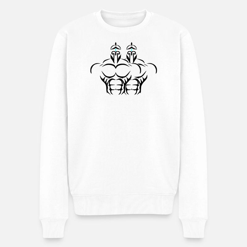 Alpha Twins Deluxe - Männer Premium Bio Pullover - Weiß