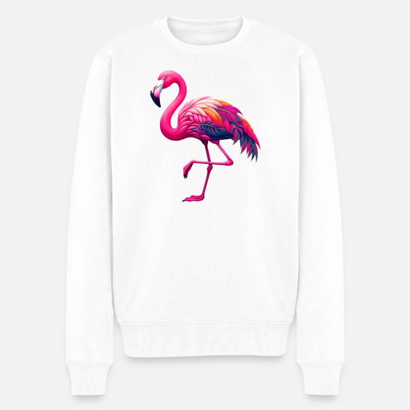 Flamingo - Männer Premium Bio Pullover - Weiß