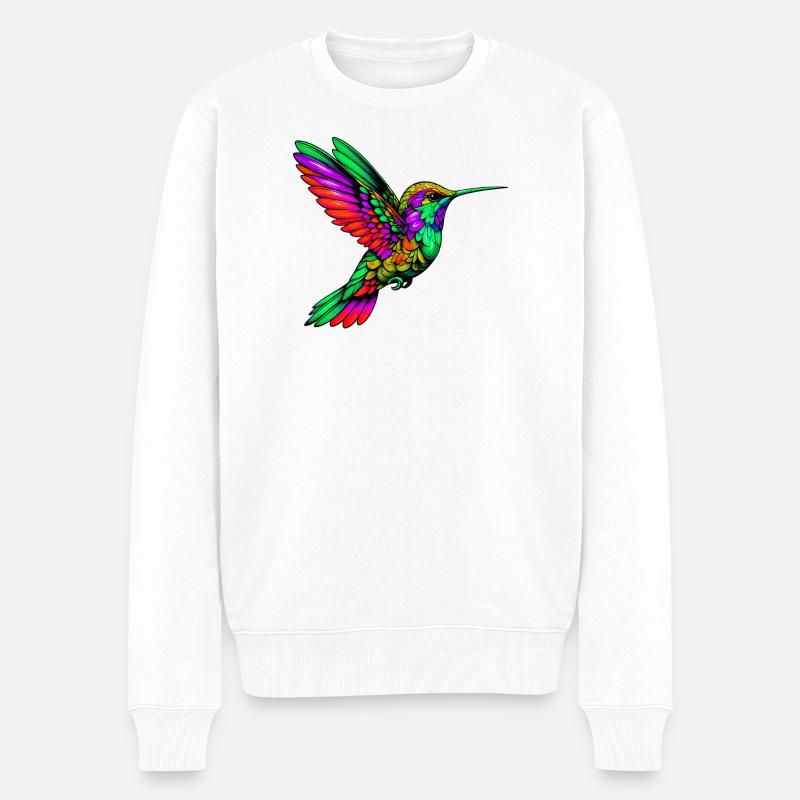 Kolibri - Männer Premium Bio Pullover - Weiß
