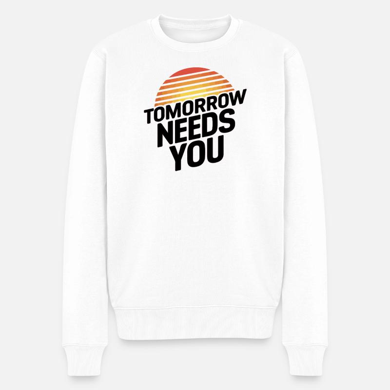 Demain a besoin de vous - Pull Premium bio Homme - blanc