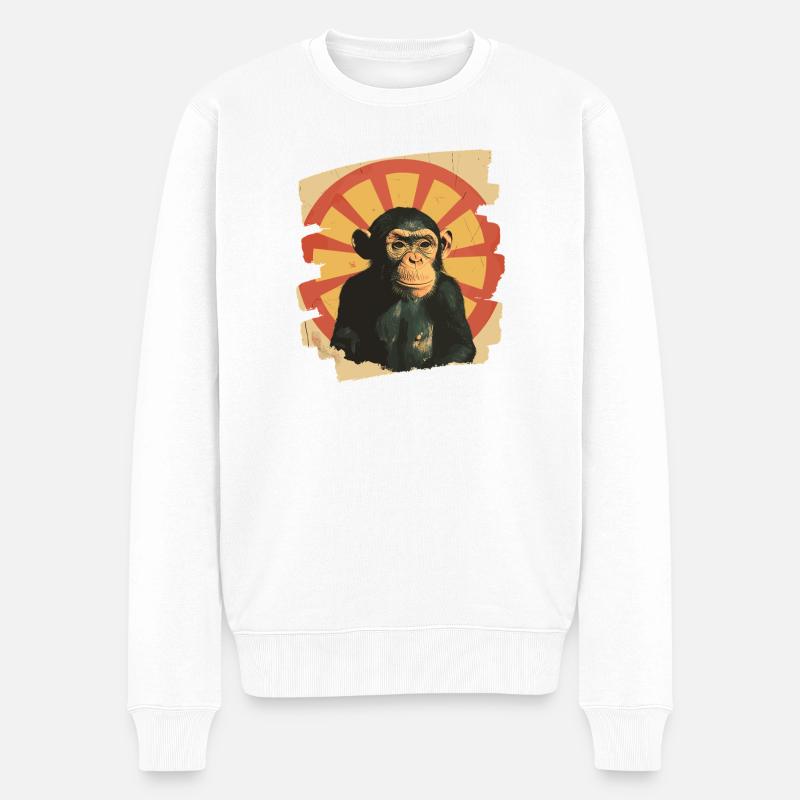 Singe - Pull Premium bio Homme - blanc