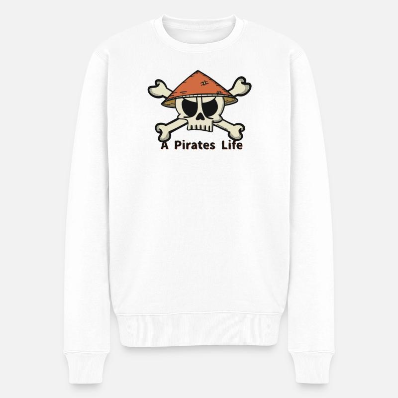 Un logo de Pirates Life - Pull Premium bio Homme - blanc