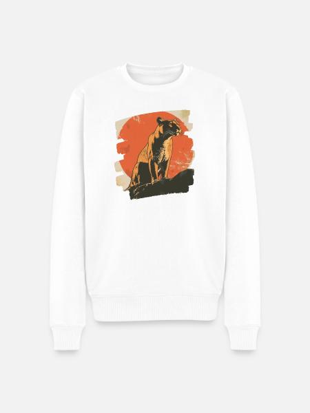 Lion from mountain Retro - Men's Premium Organic Jumper - white