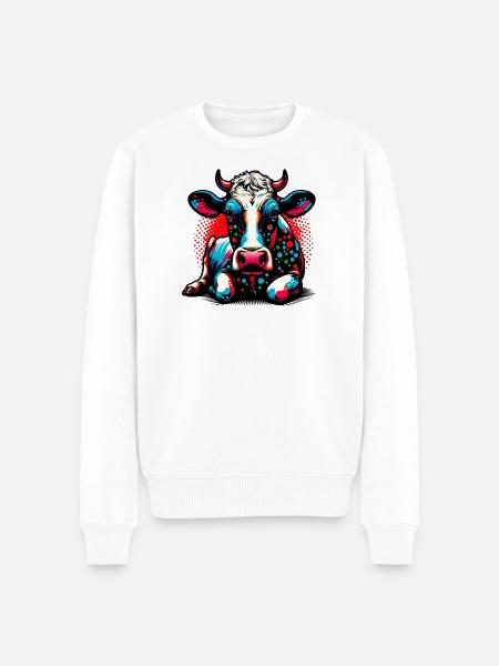 Cow - Men's Premium Organic Jumper - white