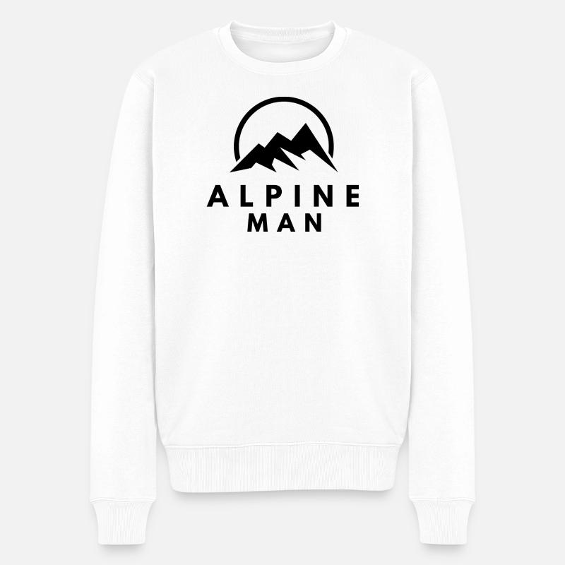 ALPINE MAN - Männer Premium Bio Pullover - Weiß