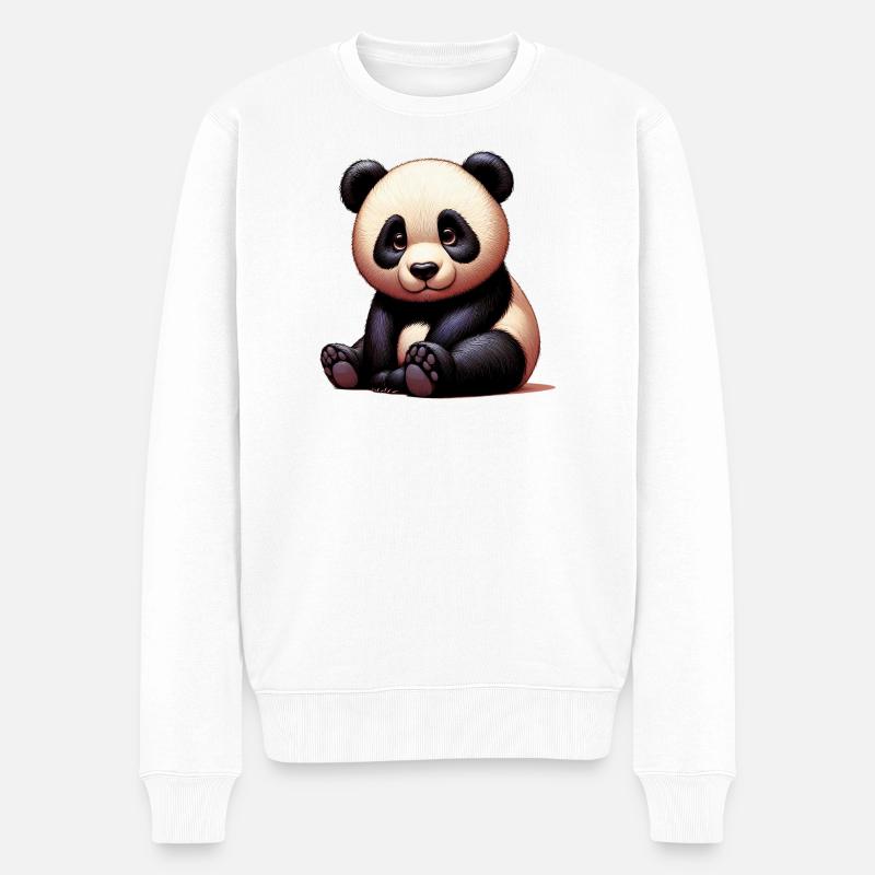 Panda - Pull Premium bio Homme - blanc