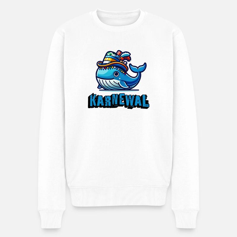 Unterwegs im Karneval als Karnewal - Männer Premium Bio Pullover - Weiß