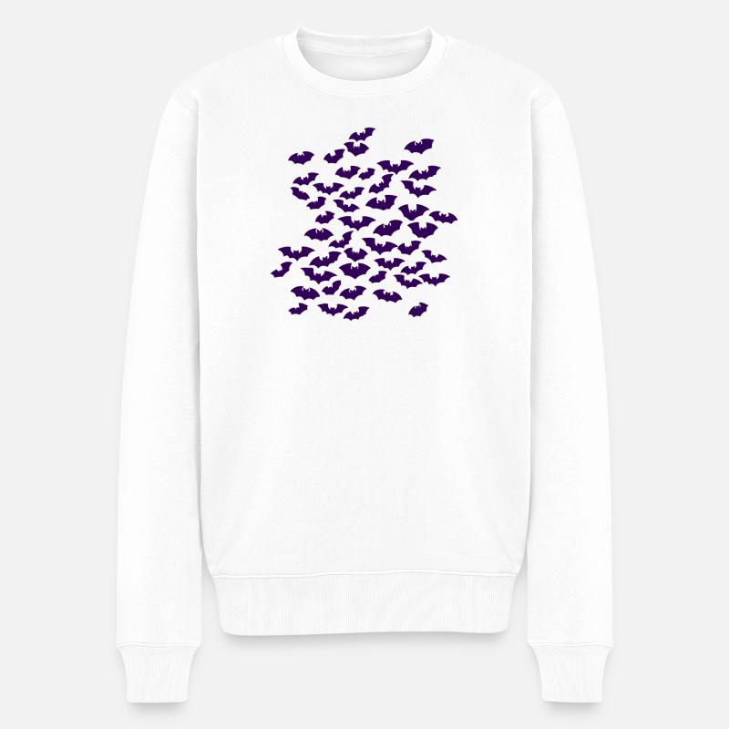 fledermausschwarm, animal prints, coole Tees - Männer Premium Bio Pullover - Weiß