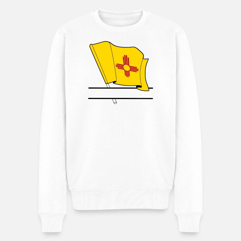 Drapeau Nouveau-Mexique bannière de texte - Pull Premium bio Homme - blanc