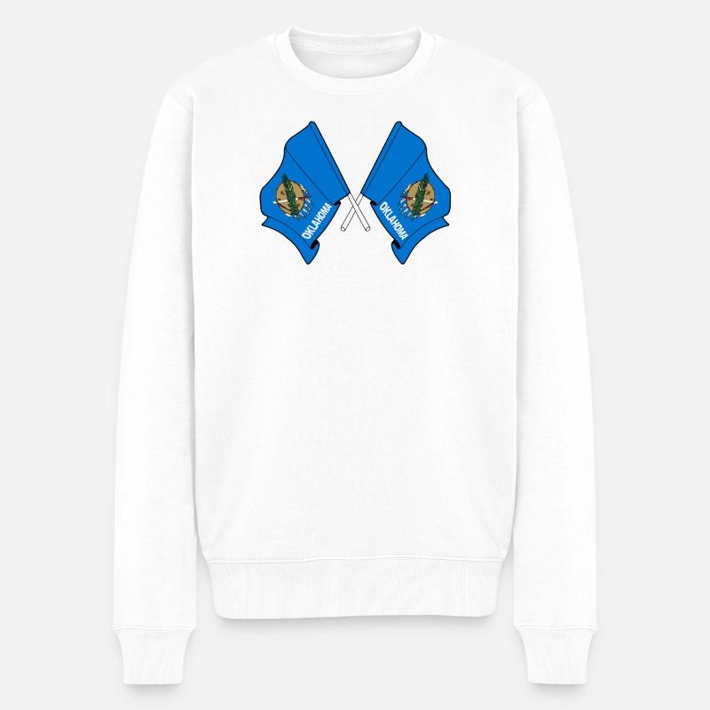 Deux drapeaux ont traversé l’Oklahoma - Pull Premium bio Homme - blanc