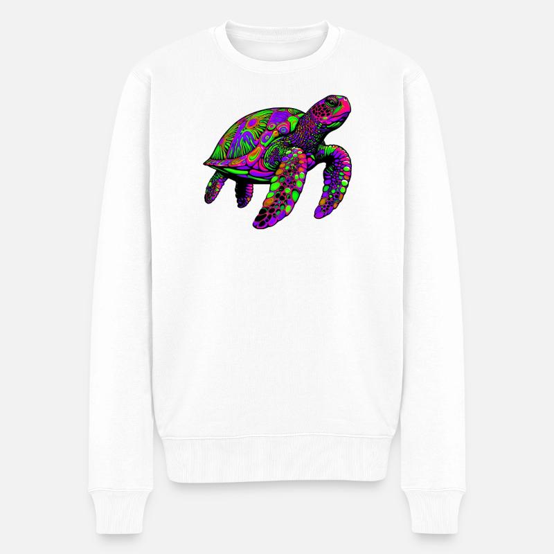 Meeresschildkröte - Männer Premium Bio Pullover - Weiß
