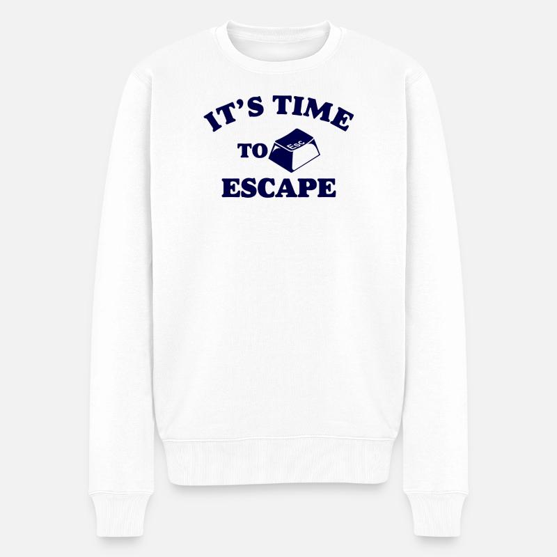 Es ist Zeit zu entfliehen - Männer Premium Bio Pullover - Weiß