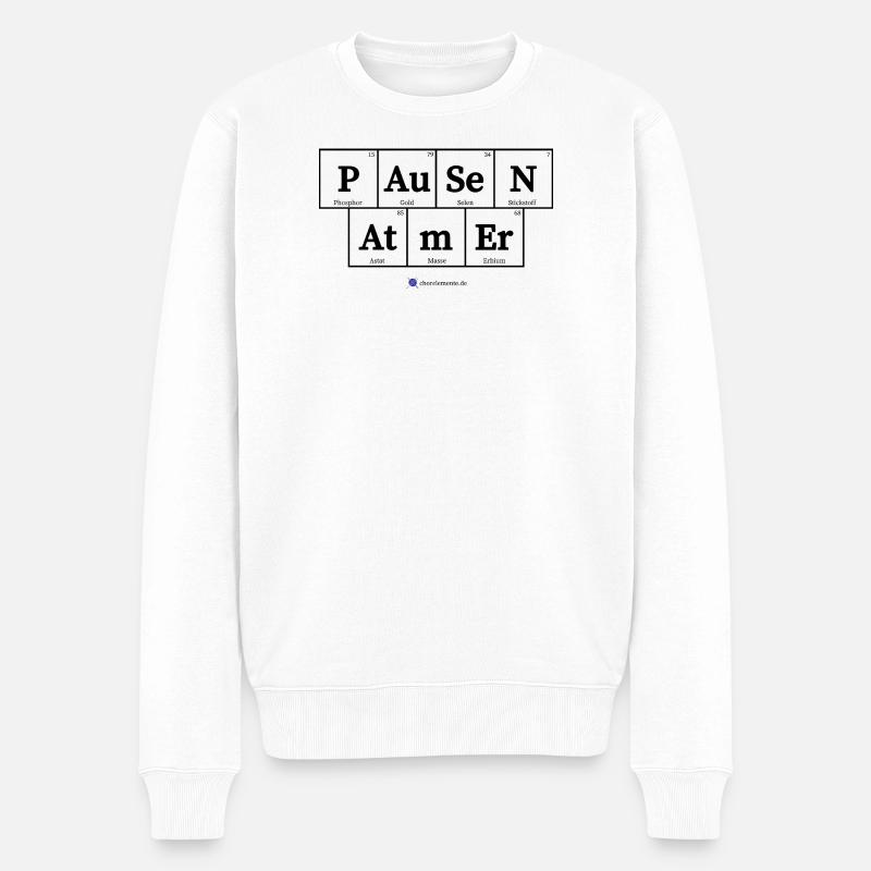 Pausen Atmer (helle Stoffe) - Männer Premium Bio Pullover - Weiß