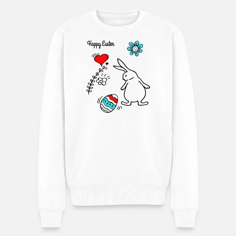 Happy Easter - Männer Premium Bio Pullover - Weiß