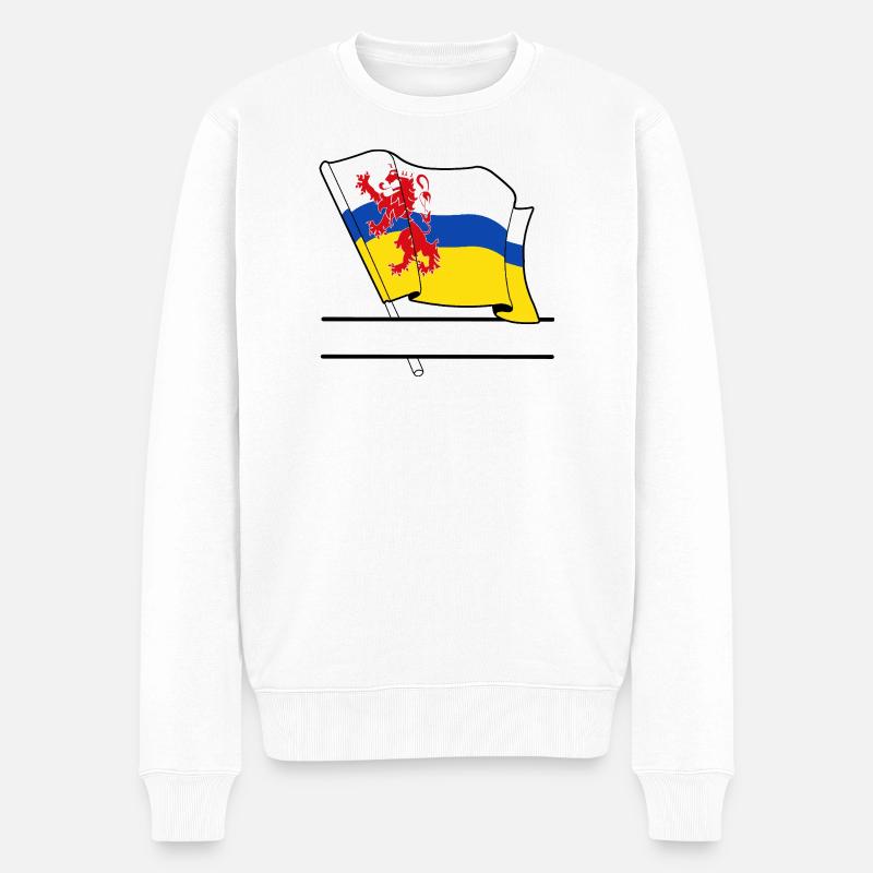Drapeau Limbourg bandeau de texte - Pull Premium bio Homme - blanc