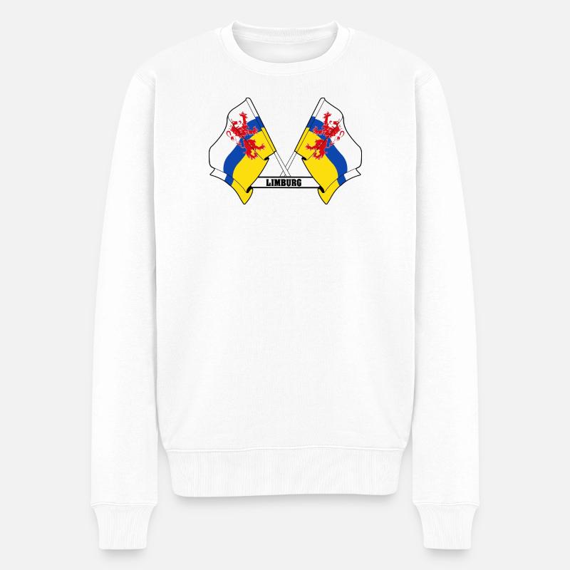 Deux drapeaux texte LIMBURG - Pull Premium bio Homme - blanc