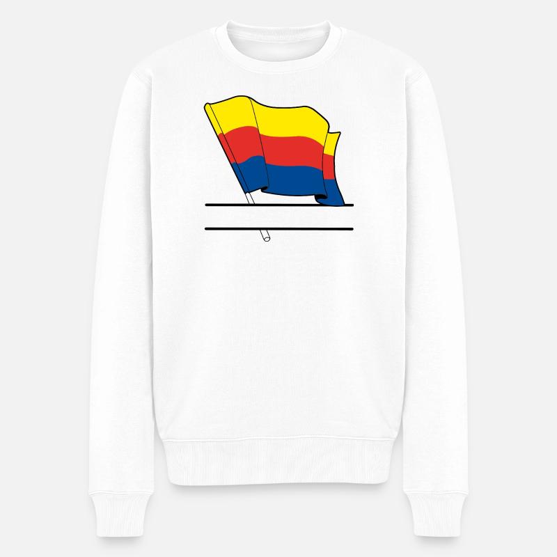 Flagge Nordholland Textbanner - Männer Premium Bio Pullover - Weiß