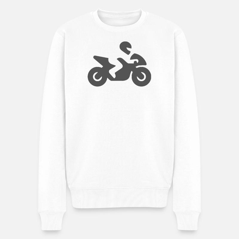 motorfahrer - Männer Premium Bio Pullover - Weiß