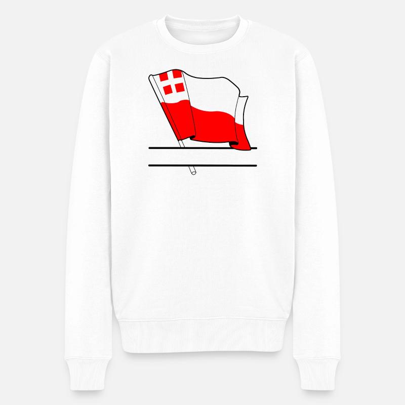 Flagge Utrecht Textbanner - Männer Premium Bio Pullover - Weiß