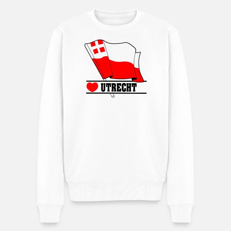 Flagge Utrecht im Herzen von UTRECHT - Männer Premium Bio Pullover - Weiß