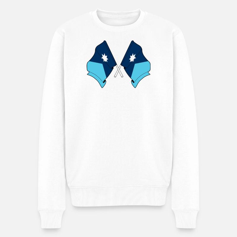 Deux drapeaux traversés Minnesota - Pull Premium bio Homme - blanc