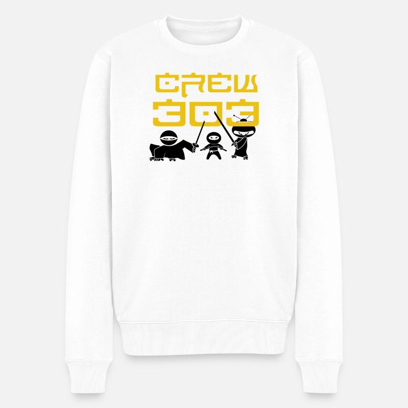 CREW 303 - Männer Premium Bio Pullover - Weiß