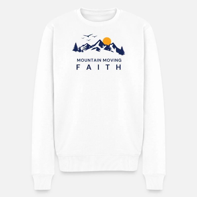 Berg versetzender Glaube. - Männer Premium Bio Pullover - Weiß