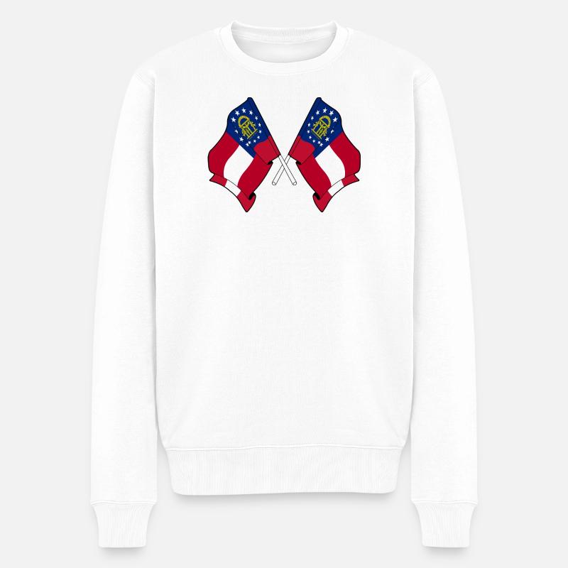 Deux drapeaux traversaient la Géorgie - Pull Premium bio Homme - blanc