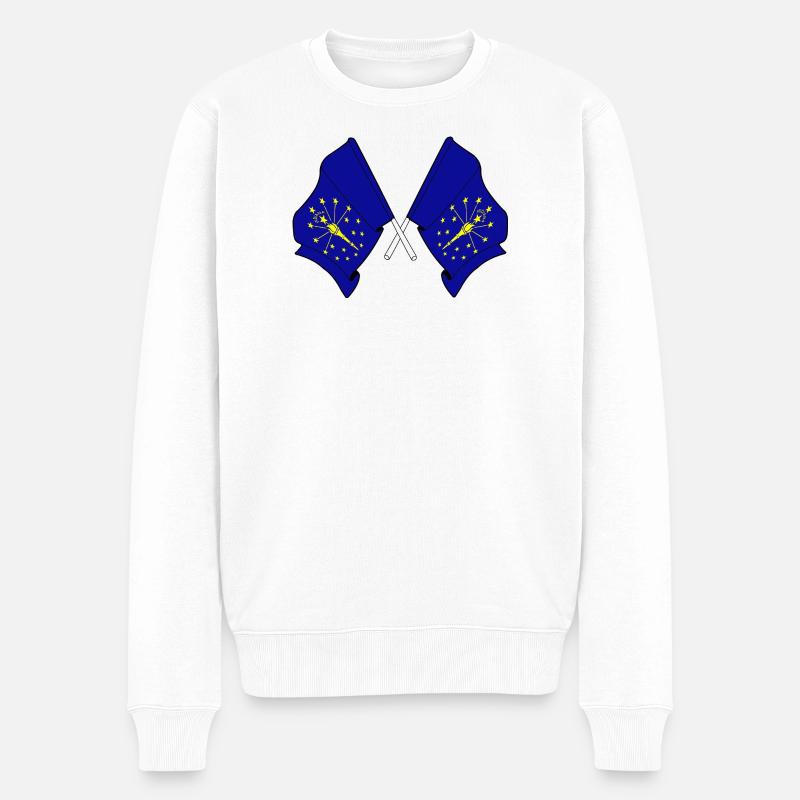 Deux drapeaux ont traversé l’Indiana - Pull Premium bio Homme - blanc