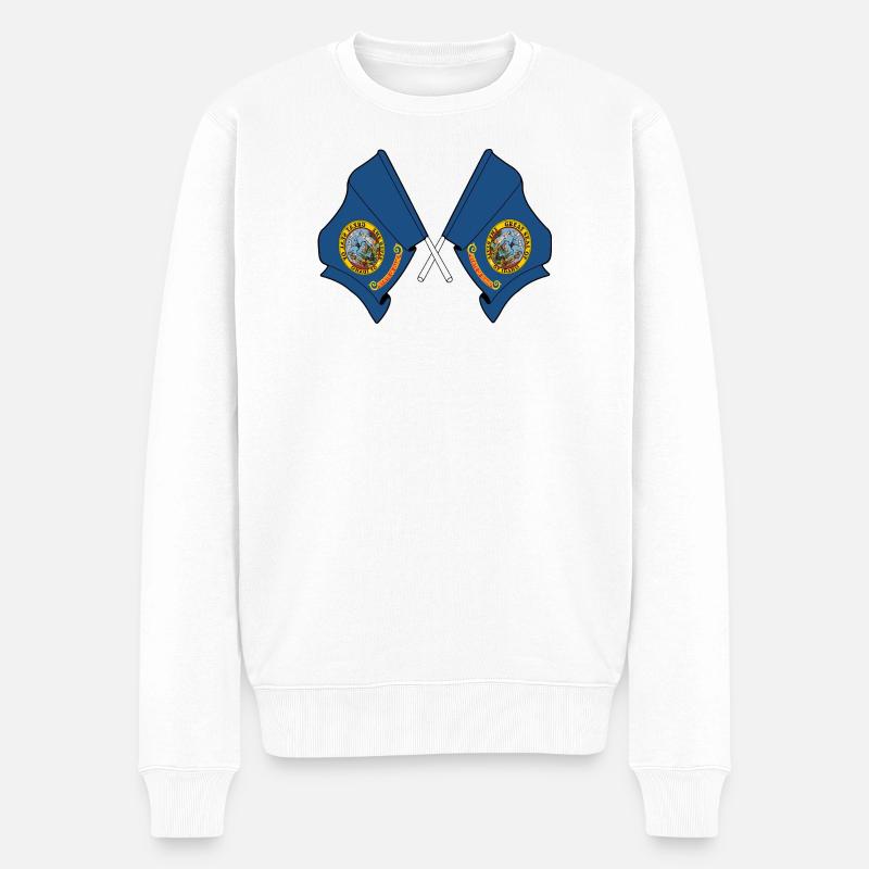 Deux drapeaux ont traversé l’Indaho - Pull Premium bio Homme - blanc