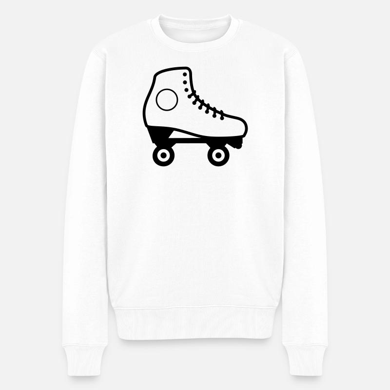 Künstlerischer Rollschuh - Männer Premium Bio Pullover - Weiß