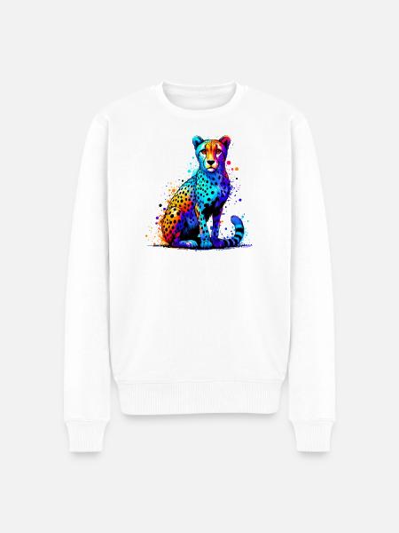 Cheetah - Men's Premium Organic Jumper - white