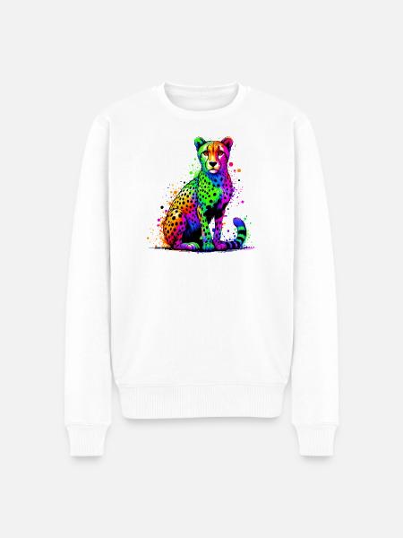 Gepard - Männer Premium Bio Pullover - Weiß