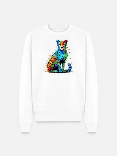 Cheetah - Men's Premium Organic Jumper - white