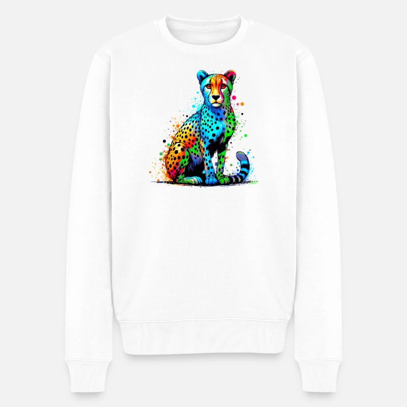 Gepard - Männer Premium Bio Pullover - Weiß