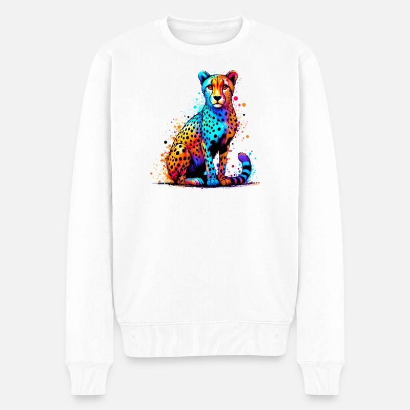 Gepard - Männer Premium Bio Pullover - Weiß
