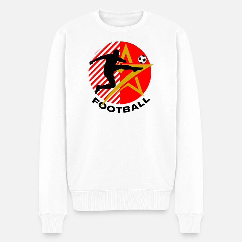 Fußball - Männer Premium Bio Pullover - Weiß