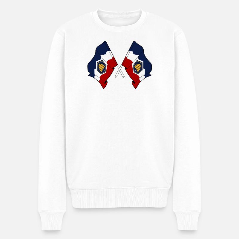 Deux drapeaux traversent l’Utah - Pull Premium bio Homme - blanc
