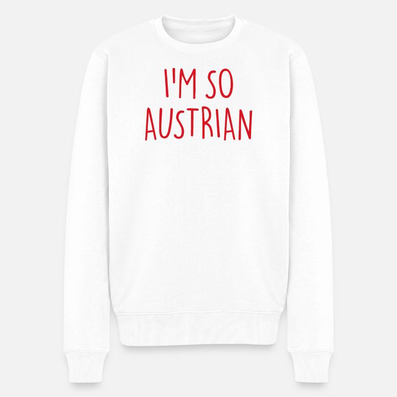 I'M SO AUSTRIAN Österreich - Männer Premium Bio Pullover - Weiß