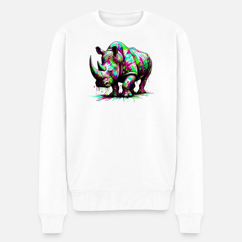 Rhinocéros - Pull Premium bio Homme - blanc