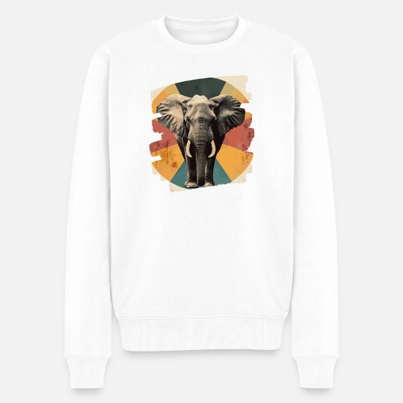 Elefant - Männer Premium Bio Pullover - Weiß