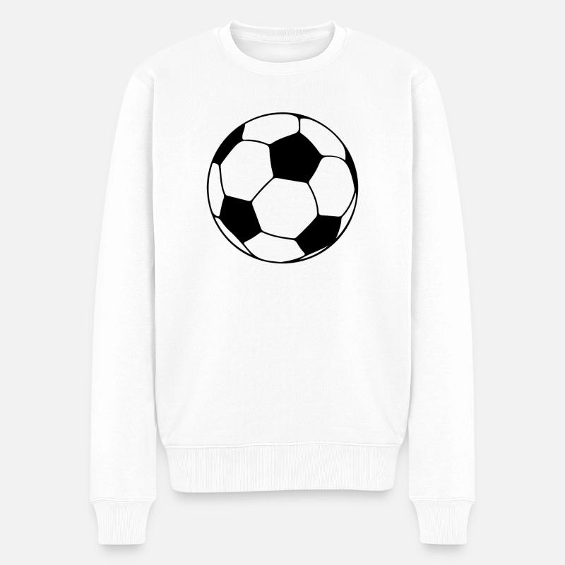 Klassisches Fußball-Design - Männer Premium Bio Pullover - Weiß