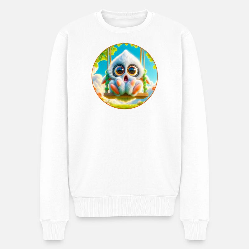 Süsses kuschelmonster - Männer Premium Bio Pullover - Weiß