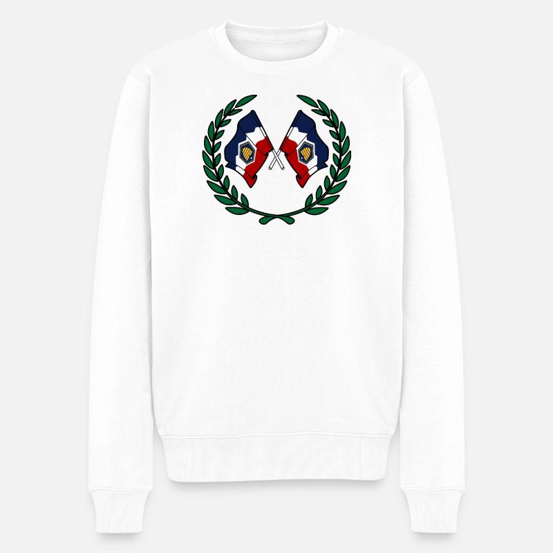 Flaggen USA Utah im Lorbeerkranz - Männer Premium Bio Pullover - Weiß
